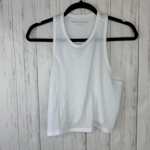 Outdoor Voices NWT White Sleeveless Crop Tank Top XS - Picture 1 of 6
